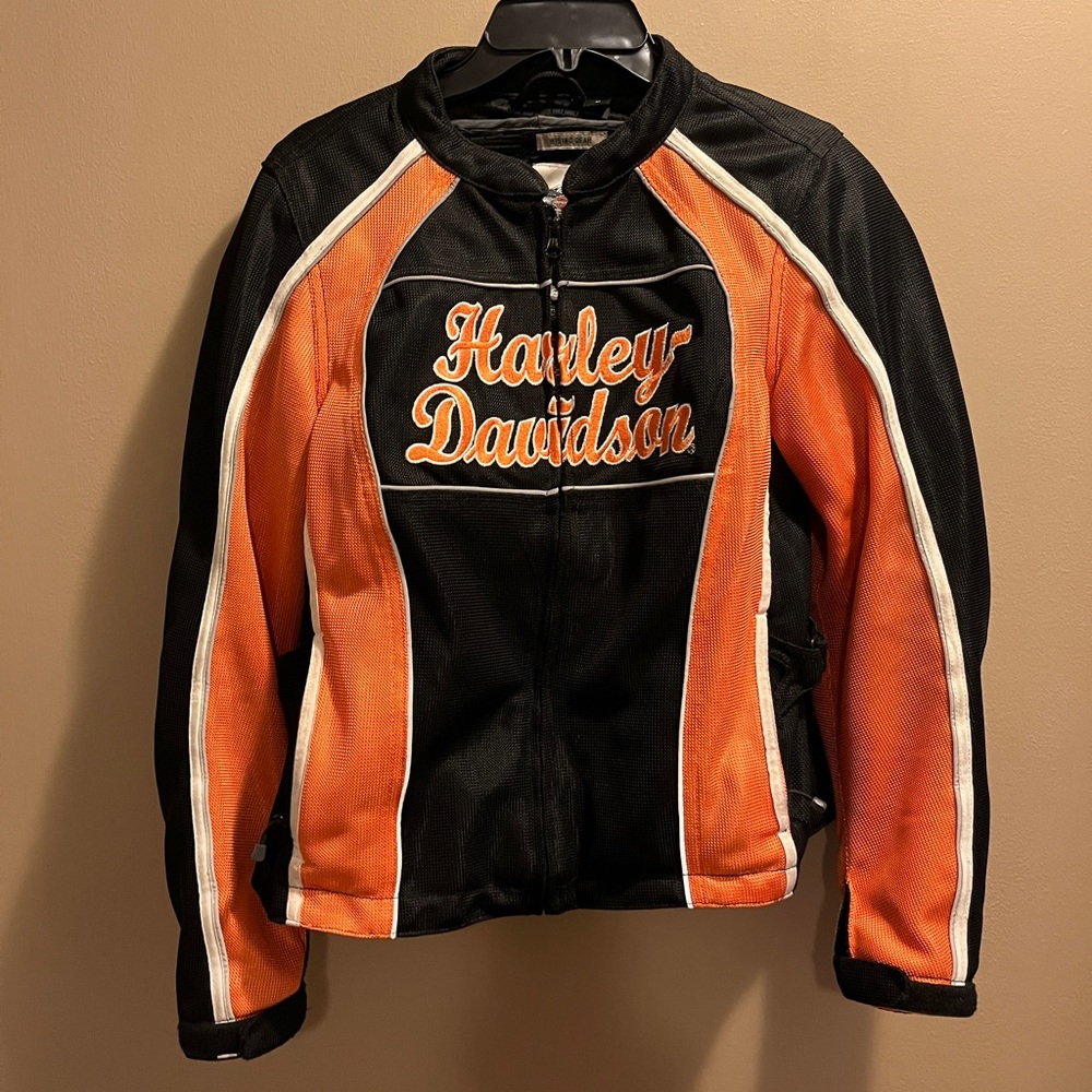Harley-Davidson armored mesh riding jacket reflective stripes cool pads M womens